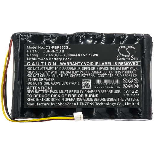 7.4V 7800mAh / 57.72Wh 7800mAh / 57.72Wh Akku f.:Fluke Model: BP-INCU II, Biomedical INCU II Incubator, Radiant Warmer Analyzer 7800mAh / 57.72Wh