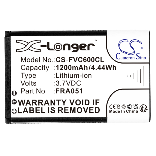 3.7V 1200mAh / 4.44Wh Li-ion Akku f.:FRITZ!FON Model: 312BAT026, 312BAT030, FRA051, C6, C6 DECT, X6