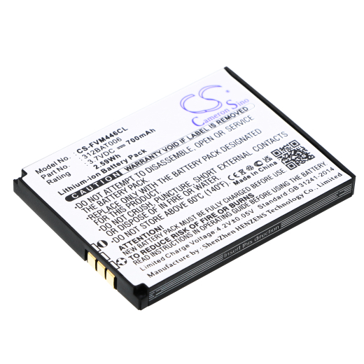 3.7V 700mAh / 2.59Wh Li-ion Akku f.:FRITZ!FON Model: 312BAT006, 2000 2446, AVM 2000 2446, C4, EM25, EM325, M2, M325, MT-F