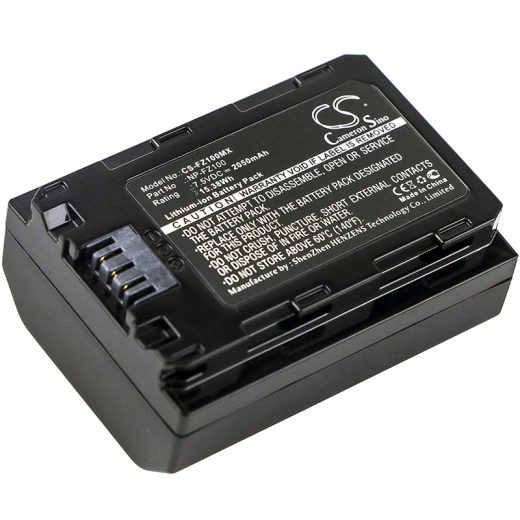 7.5V 2050mAh / 15.38Wh Li-ion Akku f.:Sony Model: BC-QZ1, CS-FZ100MC, CS-FZ100MX, NP-FZ100, A7 Mark 3, A7R Mark 3, Alpha a7 III, Alpha A7 Mark 3, Alp