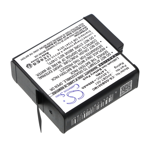 3.85V 900mAh / 3.47Wh Li-ion Akku f.:GoPro Model: 601-10197-00, 601-27537-000, AABAT-001, AABAT-001-AS, AHDBT-501, AHDBT-801, SPJB1B, 601-10197-00, A