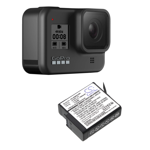 3.85V 900mAh / 3.47Wh Li-ion Akku f.:GoPro Model: 601-10197-00, 601-27537-000, AABAT-001, AABAT-001-AS, AHDBT-501, AHDBT-801, SPJB1B, 601-10197-00, A