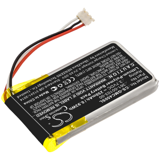 3.7V 250mAh / 0.93Wh 250mAh / 0.93Wh Akku f.:Garmin Model: 361-00103-00, 361-00103-01, 361-00103-10, Dash Cam 45, Dash Cam 47, Dash Cam 47W, Dash Cam