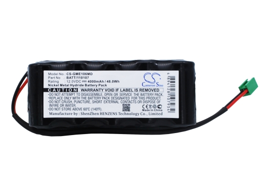 12.0V 4000mAh / 48.00Wh Nickel-Metallhydrid Akku für: McGaw Horizon Model: