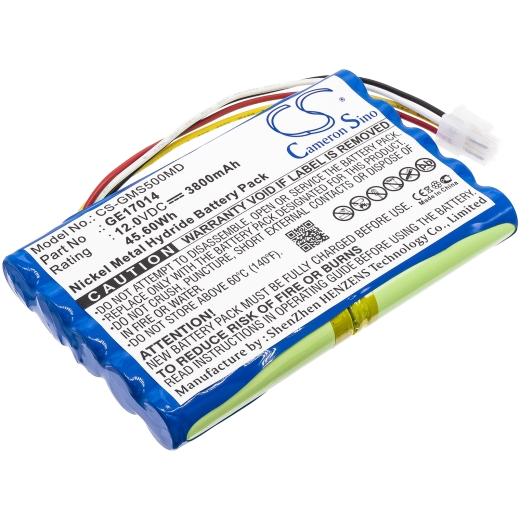 12.0V 3800mAh / 45.60Wh Nickel-Metallhydrid Akku für: Datex Ohmeda Model: 17014, 5010, B11221