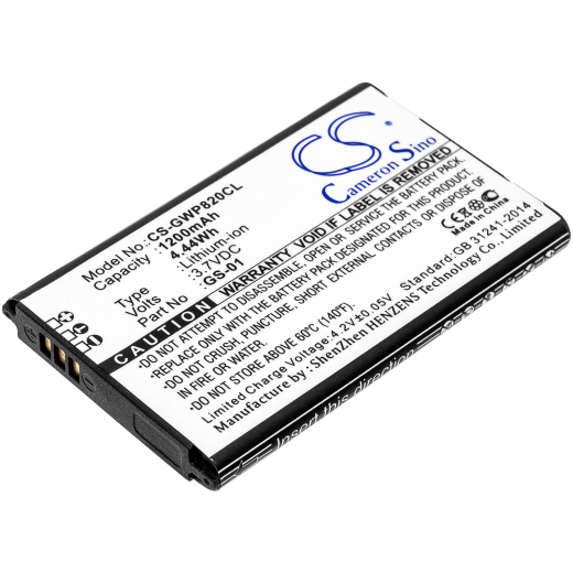 3.7V 1200mAh / 4.44Wh Li-ion Akku f.:Grandstream Model: GS-01, DP730, GMD1208, WP810, WP820