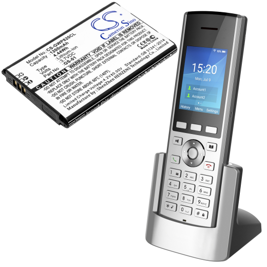3.7V 1200mAh / 4.44Wh Li-ion Akku f.:Grandstream Model: GS-01, DP730, GMD1208, WP810, WP820