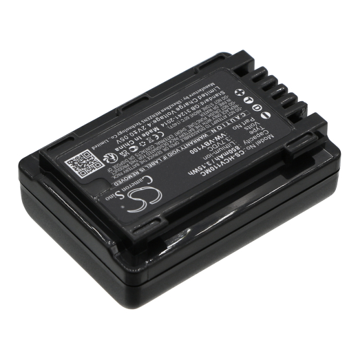 3.7V 850mAh/3.15Wh Li-ion Akku f.:Panasonic Model: VW-VBY100, HC-V110, HC-V110G, HC-V110GK, HC-V110K, HC-V110P, HC-V110P-K, HC-V130K, HC-V201, HC-V20