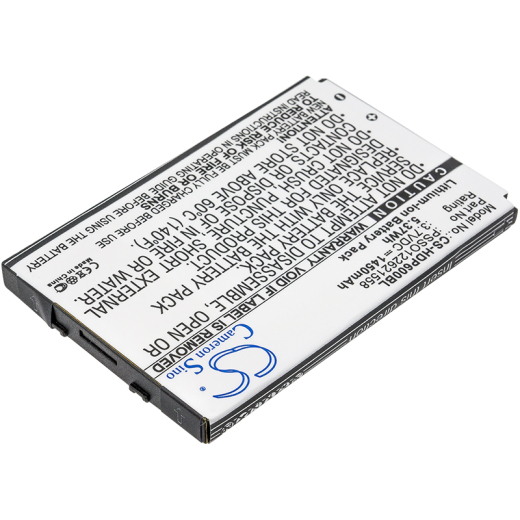3.7V 1450mAh / 5.37Wh Li-ion Akku f.:Handheld Model: PSSO122621558, 6000, 6000LU1, Dolphin 6000