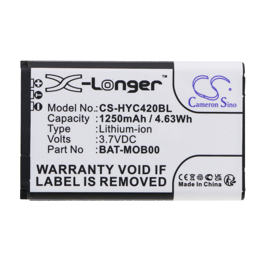 3.7V 1250mAh / 4.63Wh Li-ion Akku f.:Honeywell Model: 26111710, 3159122, 55-003233-01, BAT-MOB00, PS1615000794, 70e, 75e, Captuvo 70e, Captuvo 75e, C