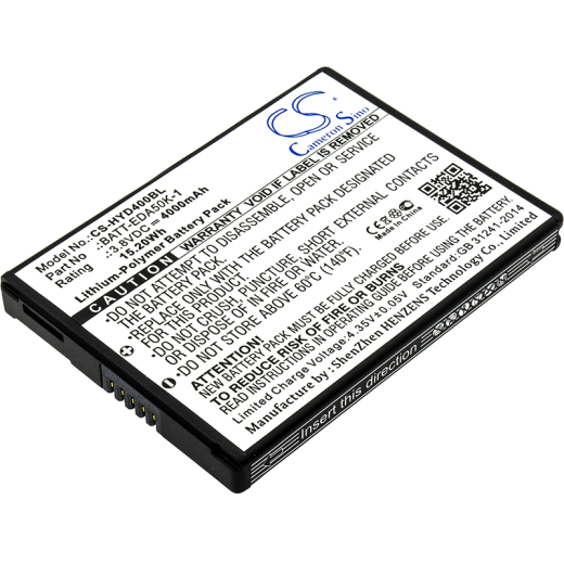 3.8V 4000mAh / 15.20Wh Li-Polymer Akku f.:Honeywell Model: 50129589-001, 50134176-001, BAT-EDA50, BAT-EDA50US, BATT-EDA40-1, EDA50, EDA50hc, Scanpal