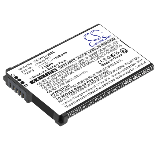 3.7V 1600mAh / 5.92Wh Li-ion Akku f.:Honeywell Model: 60S-BATT-1, 70e-BTEC, BAT-EXTENDED-01, Captuvo SL42 Sled, Dolphin 60s, Dolphin 70e, Dolphin 75e