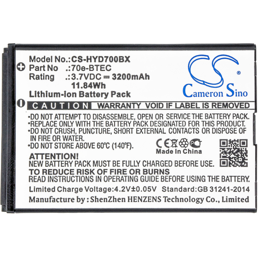 3.7V 3200mAh / 11.84Wh Li-ion Akku f.:Dolphin Model: 60S-BATT-1, 70e-BTEC, BAT-EXTENDED-01, 60s, 70e, 75e