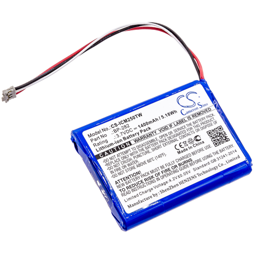 3.7V 1400mAh / 5.18Wh Li-ion Akku f.:Icom Model: BP-282, IC-M25