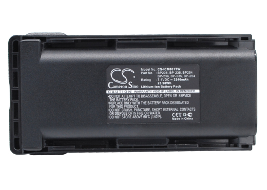 7.4V 3240mAh / 23.98Wh Li-ion Akku f.:ICOM Model: BP235, BP-235, BP236, BP-236, BP-253, BP254, BP-254, IC-F70, IC-F70D, IC-F70DS, IC-F70DST, IC-F70S,
