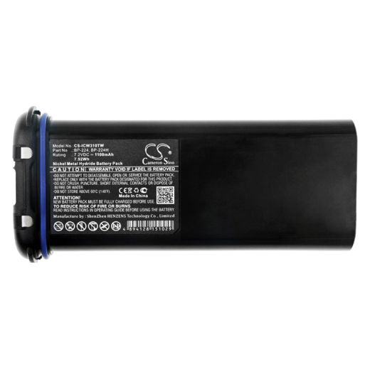 7.2V 1100mAh / 7.92Wh Ni-MH Akku f.:Icom Model: BP-224, BP-224H, IC-IC-M2A, IC-IC-M31, IC-M21, IC-M32