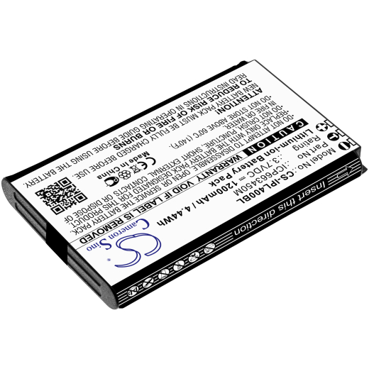 3.7V 1200mAh / 4.44Wh Li-ion Akku f.:Infinite Peripherals Model: ICP663450M, Linea Pro 4