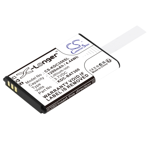3.7V 1200mAh / 4.44Wh Li-ion Akku f.:KOAMTAC Model: KDC-BAT300, KDC-250, KDC-300, KDC350CF-G6SR-R2, KDC350CFi-G6SR-3K-R2, KDC350CFi-G6SR-R2, KDC350CF