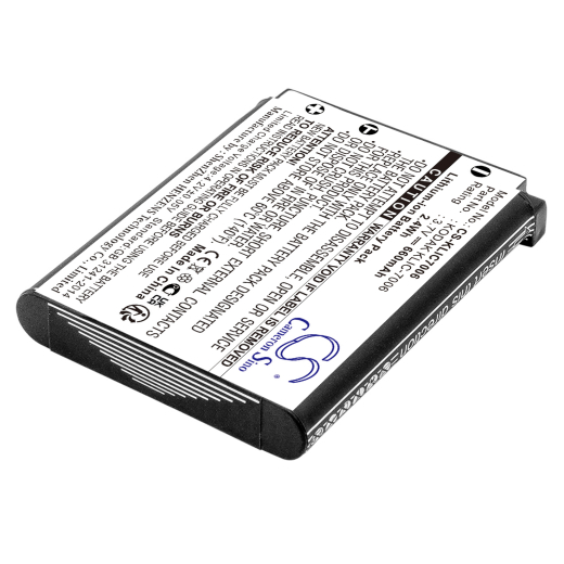3.7V 660mAh / 2.44Wh Li-ion Akku f.:Kodak Model: KLIC-7006, LB-012, EasyShare M200, EasyShare M215, EasyShare M22, EasyShare M23, EasyShare M52, Easy