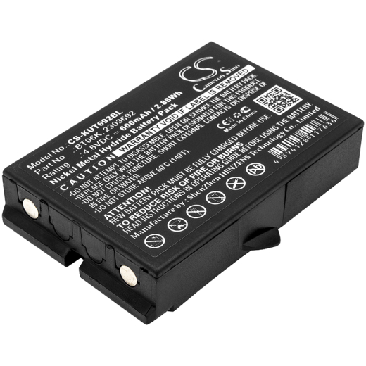 4.8V 600mAh / 2.88Wh 600mAh / 2.88Wh Akku f.:IKUSI Model: 2303692, BT06K, 2303692, ATEX transmitters, RAD-TF transmitters, RAD-TS, T70 1 ATEX, T70 2
