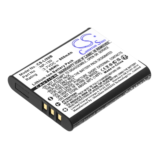3.7V 800mAh / 2.96Wh Li-ion Akku f.:PENTAX Model: D-Li92, Megazoom X70, Optio I-10, Optio RZ10, Optio RZ10 BLACK, Optio RZ10 LIME, Optio RZ10 VIOLET,