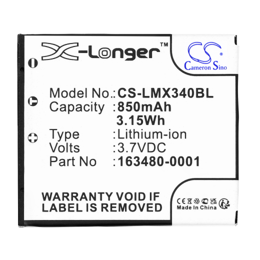 3.7V 850mAh / 3.15Wh Li-ion Akku f.:LXE Model: 163480-0001, 8650A376, 8650 Bluetooth Ring Scanners, 8670, Bluetooth Ring Scanner, LX34L1-G