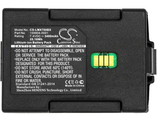 7.4V 3400mAh / 25.16Wh Li-ion Akku f.:Honeywell Model: 159904-0001, 161772-0001, 163467-0001, MX7382BATT, MX7392BATT, MX7394BATT, MX7A380BATT, TXE TE