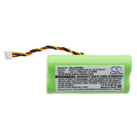 3.6V 700mAh / 2.52Wh Ni-MH Akku f.:Symbol Model: 82-67705-01, BTRY-LS42RAAOE-01, DS5878, DS5878-SR, DS6878, DS6878-SR, LI4278, LS4278, LS4278-M
