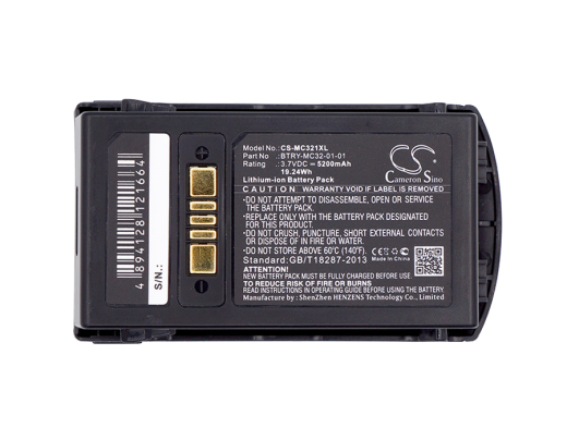 3.7V 5200mAh / 19.24Wh Li-ion Akku f.:Motorola Model: 82-000012-01, BTRY-MC32-01-01, BTRY-MC32-52MA-10, BTRY-MC33-52MA-01, MC3200, MC32N0, MC32N0-S