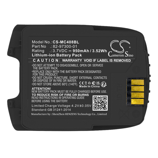 3.7V 950mAh / 3.52Wh Li-ion Akku f.:Motorola Model: 82-97300-01, BTRY-CS40EAB00-04, CS4070, CS4070-SR