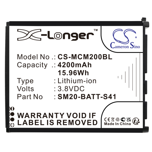 3.8V 4200mAh / 15.96Wh Li-ion Akku f.:M3 Mobile Model: 02-574-0037, SM20-BATT-S41, SM20, SM20 X