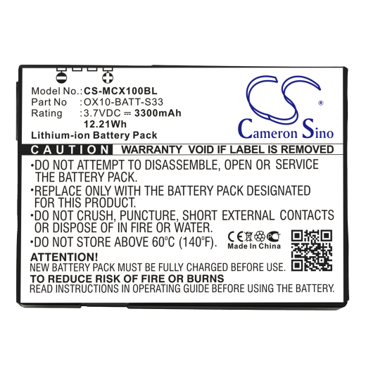 3.7V 3300mAh / 12.21Wh Li-ion Akku f.:M3 Mobile Model: OX10-BATT-S33, Orange, OX10, OX10 RFID