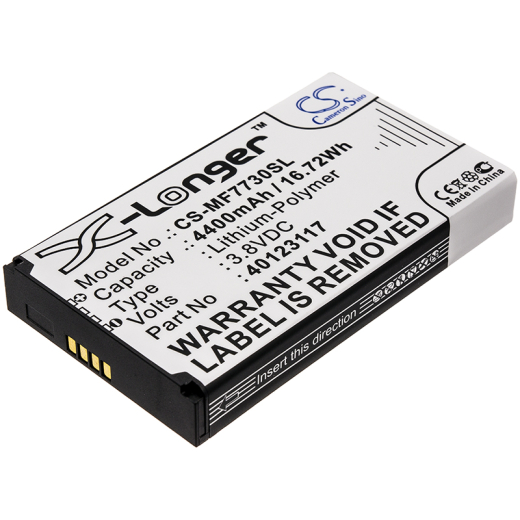 3.8V 4400mAh / 16.72Wh Li-Polymer Akku für: Novatel Wireless Model: 40123117, Jetpack 4G LTE, Jetpack MiFi 7730L, Jetpack MiFi 8800L, MiFi 7730L, MiF