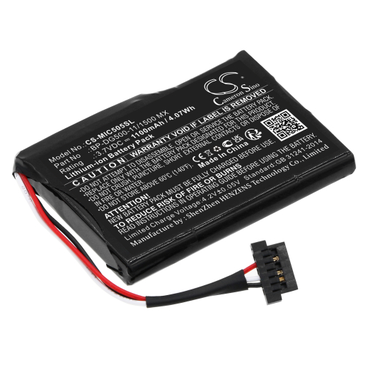 3.7V 1100mAh / 4.07Wh 1100mAh / 4.07Wh Akku f.:Mio Model: BP-DG500-11/1500 MX, cyclo 500 HC, cyclo 505 HC 1100mAh / 4.07Wh