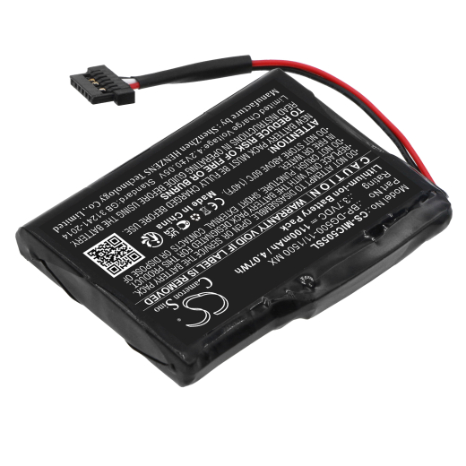 3.7V 1100mAh / 4.07Wh 1100mAh / 4.07Wh Akku f.:Mio Model: BP-DG500-11/1500 MX, cyclo 500 HC, cyclo 505 HC 1100mAh / 4.07Wh