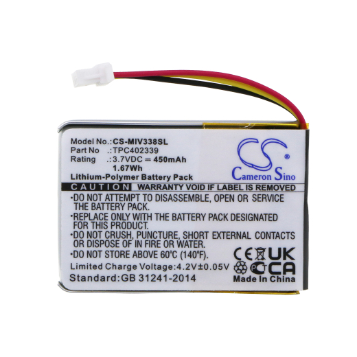 3.7V 450mAh / 1.67Wh 450mAh / 1.67Wh Akku f.:Papago Model:, F210 450mAh / 1.67Wh