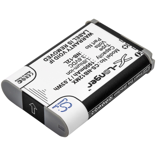 3.6V 1900mAh / 6.84Wh Li-ion Akku f.:Canon Model: NB-12L, LEGRIA Mini X, PowerShot G1X mark ?, PowerShot N100, VIXIA Mini X
