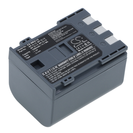 7.4V 1500mAh Li-ion Akku f.:Canon Model: BP-2L12, BP-2L13, BP-2L14, NB-2L12, NB-2L13, NB-2L14, DC310, DC320, DC330, FV500, FVM100, FVM20, FVM200, FVM