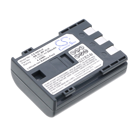 7.4V 600mAh Li-ion Akku f.:Canon Model: BP-2L5, BP2LCL, BP-2LH, ER-D120, NB-2L, NB-2LH, 40MC, BP-2LH, Digital Rebel XT, Elura 40MC, Elura 50, Elura 6
