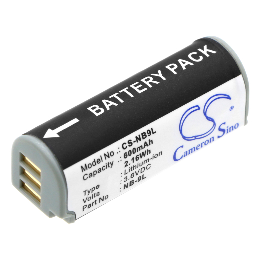 3.6V 600mAh / 2.16Wh Li-ion Akku f.:Canon Model: NB-9L, IXUS 1000 HS, IXY 1, IXY 3, IXY 51S, IXY50S, PowerShot ELPH 510 HS, PowerShot ELPH 520 HS, Po