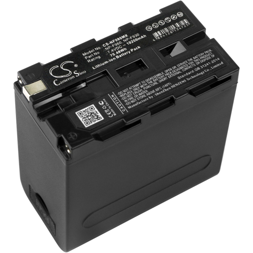 7.4V 10200mAh / 75.48Wh Li-ion Akku f.:Sony Model: NP-F930, NP-F930/B, NP-F950, NP-F950/B, NP-F960, NP-F970, NP-F970/B, NP-F975, XL-B2, XL-B3, CCD-RV