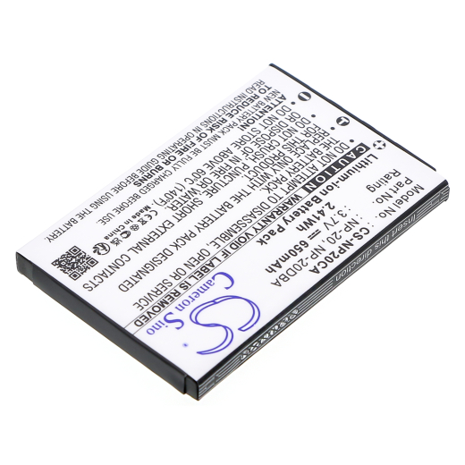 3.7V 650mAh / 2.41Wh Li-ion Akku f.:Casio Model: NP-20, NP-20DBA, Exilim Card EX-S880, Exilim Card EX-S880BK, Exilim Card EX-S880RD, Exilim EX-M1, Ex