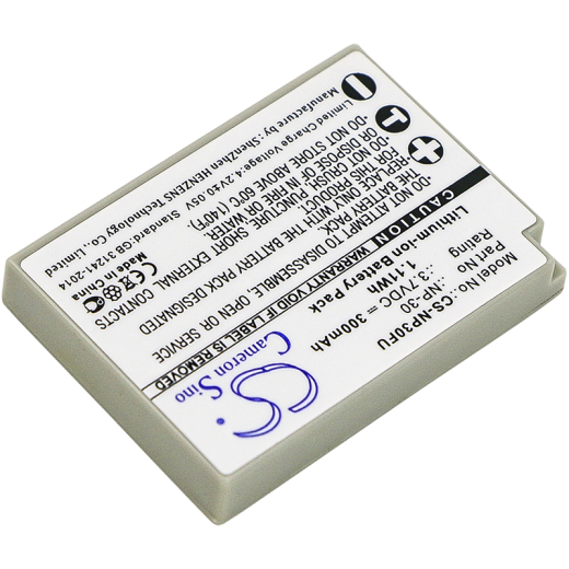 3.7V 300mAh / 1.11Wh Li-ion Akku f.:Fujifilm Model: NP-30, FinePix F440, Finepix F440 Zoom, FinePix F450, Finepix F450 Zoom