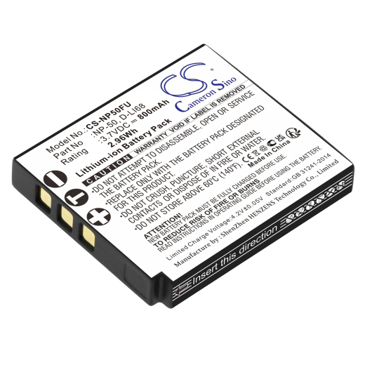3.7V 800mAh / 2.96Wh Li-ion Akku f.:Ricoh Model:, WG-M1, WG-M2