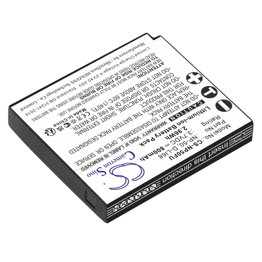 3.7V 800mAh / 2.96Wh Li-ion Akku f.:Ricoh Model:, WG-M1, WG-M2