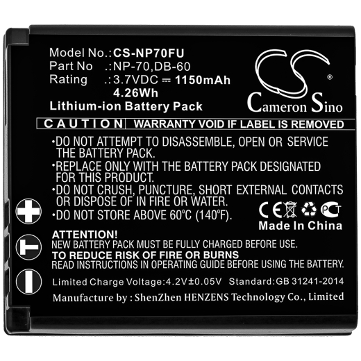 3.7V 1150mAh / 4.26Wh Li-ion Akku f.:Leica Model: BP-DC4, C-LUX1, D-LUX 4, D-LUX2, D-LUX3