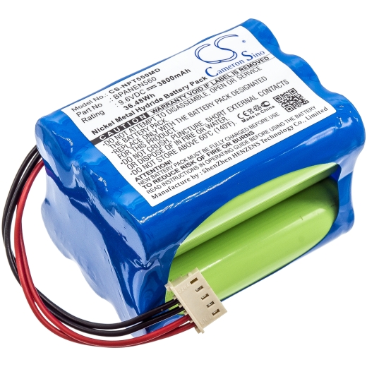 9.6V 3800mAh / 36.48Wh Nickel-Metallhydrid Akku für: Nellcor Puritan Bennett Model: 069308, BPANEN560, EE090298, M6008-0, N-550B Pulse Oximeter, N-560