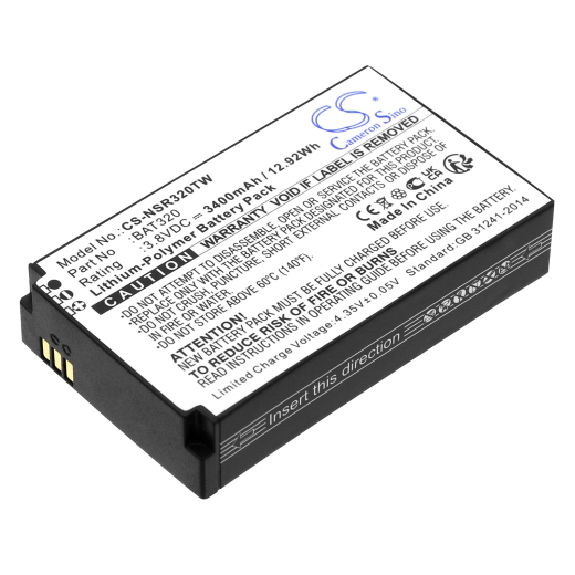 3.8V 3400mAh / 12.92Wh Li-Polymer Akku f.:Inrico Model: B-87C, BAT320, T-298S, T320