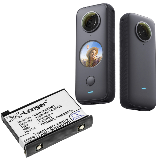 3.85V 1700mAh / 6.55Wh Li-ion Akku f.:Insta360 Model: CINOSBT, CINOSBT/A, One X2