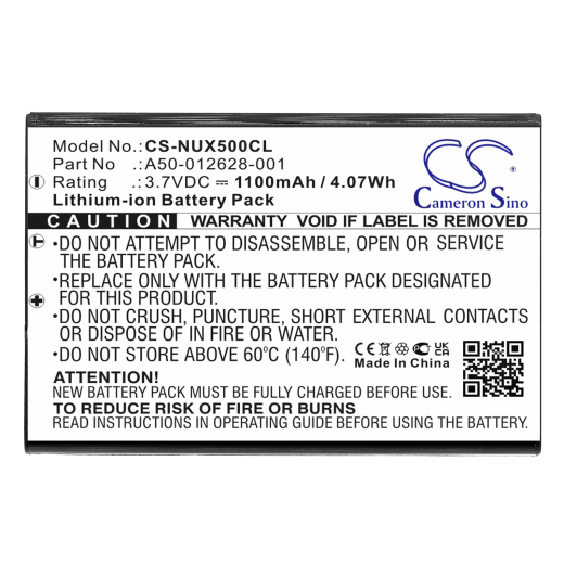 3.7V 1100mAh / 4.07Wh Li-ion Akku f.:NEC Model: A50-012628-001, 0910052, 0910092, DT330, DTL-12BT-1, UX5000 DG-12e